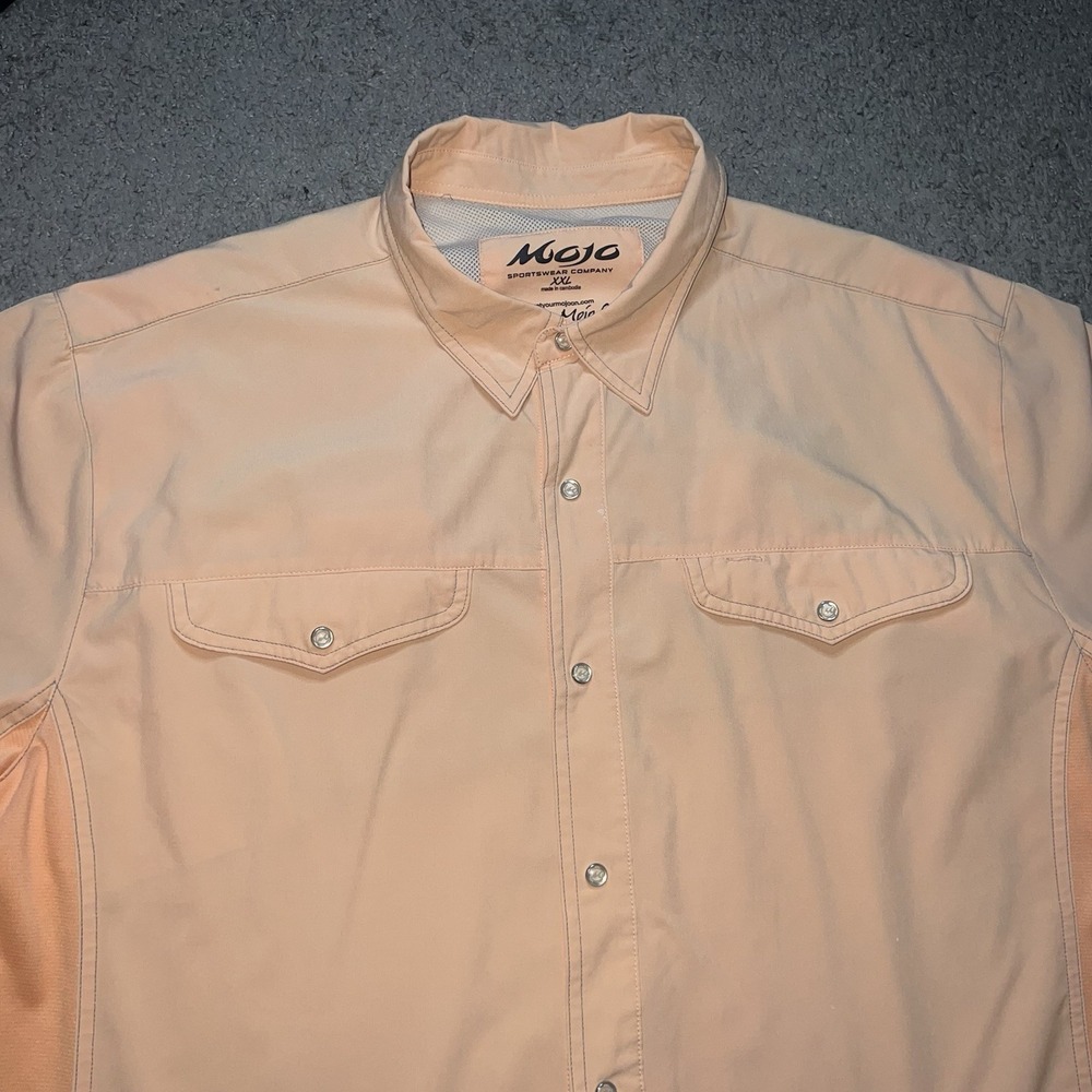 Mojo Outdoor Snap Short Sleeve Cape Back Shirt Lightweight Fishing Men's 2XL